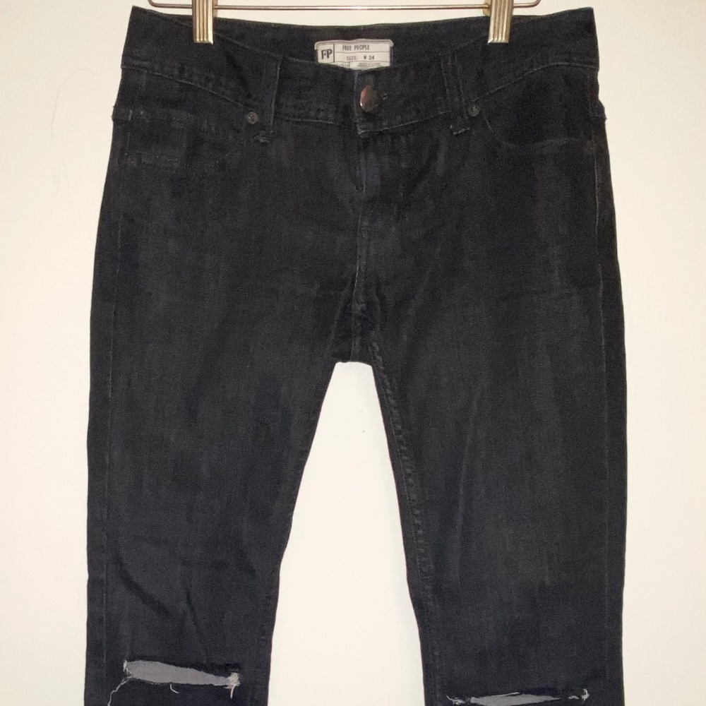 Free People Black Denim Skinny Jeans